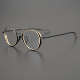 Gene Retro Round Titanium Ultra-Light Glasses Frame Round Frames Southood Gold-black